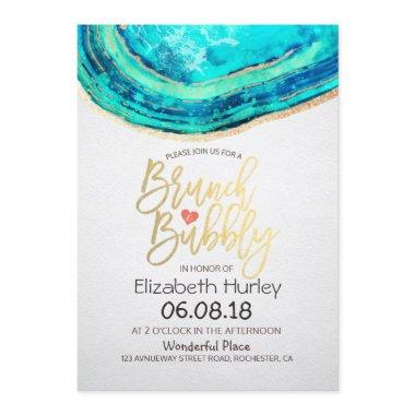 Brunch Bubbly  Teal Gold Agate Geode