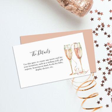 Brunch & Bubbly Champagne Bridal Shower Enclosure Invitations