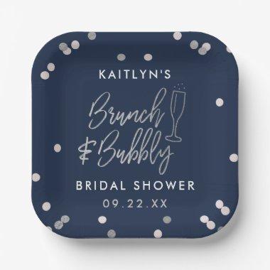 Brunch & Bubbly Confetti Bridal Shower Paper Plates