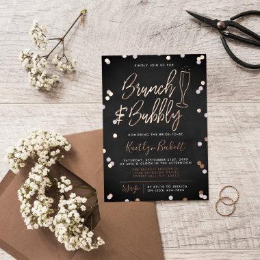 Brunch & Bubbly Confetti Bridal Shower Real Foil Invitations