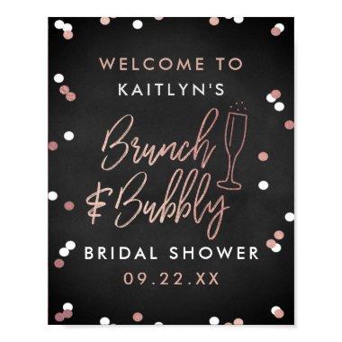 Brunch & Bubbly Confetti Bridal Shower Welcome Poster