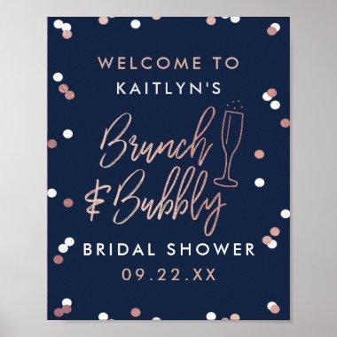 Brunch & Bubbly Confetti Bridal Shower Welcome Poster