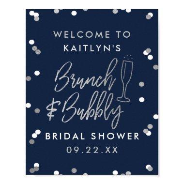 Brunch & Bubbly Confetti Bridal Shower Welcome Poster