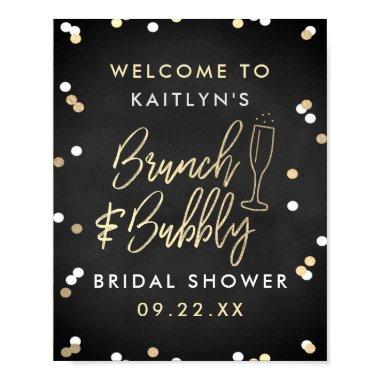 Brunch & Bubbly Confetti Bridal Shower Welcome Poster