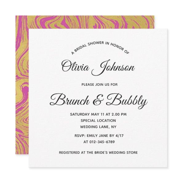 Brunch & Bubbly Elegant Gold Marble