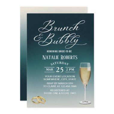Brunch & Bubbly Elegant Teal Ombre