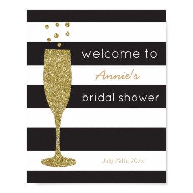 Brunch & Bubbly Faux Glitter Shower Welcome Sign