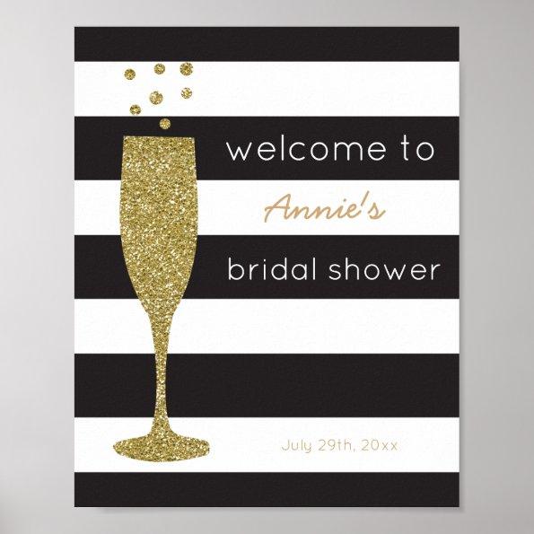 Brunch & Bubbly Faux Glitter Shower Welcome Sign