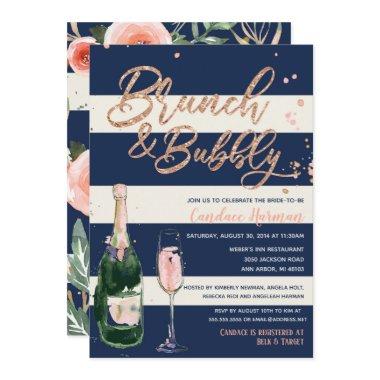 Brunch & Bubbly Glitter Rose Navy