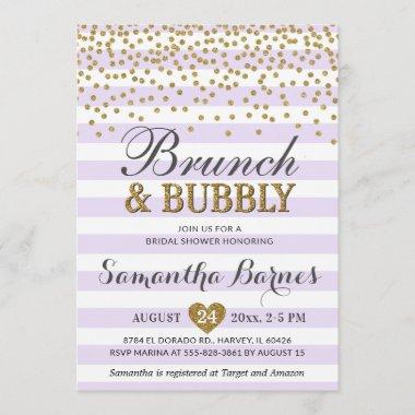 Brunch Bubbly Lavender Lilac Spring Bridal Shower Invitations