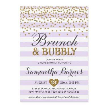 Brunch Bubbly Lavender Lilac Spring Bridal Shower Invitations