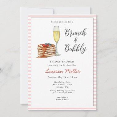 Brunch & Bubbly Pancake Champagne Bridal Invitations