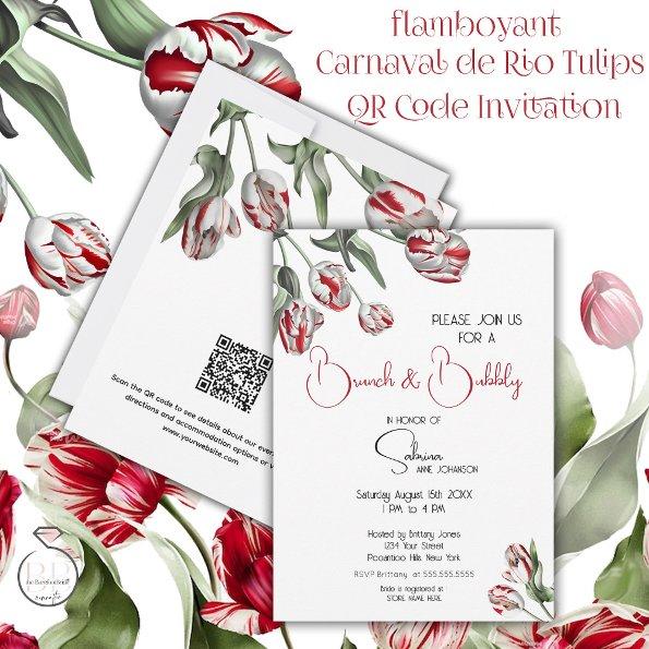 Brunch & Bubbly | Red & White Rembrandt Tulips