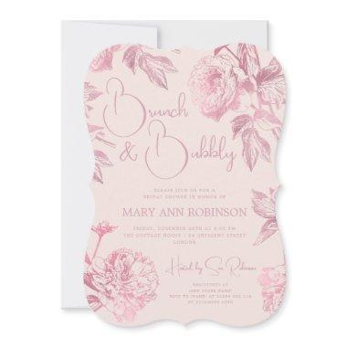 BRUNCH BUBBLY Rose Gold Floral  Blush