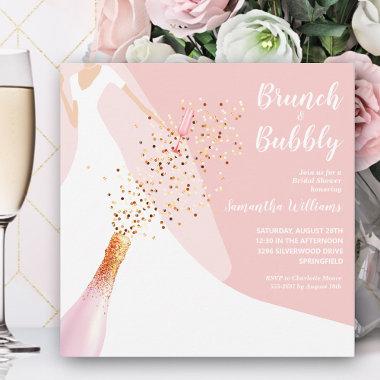 Brunch Bubbly Rose Quartz Bridal Shower Invitations