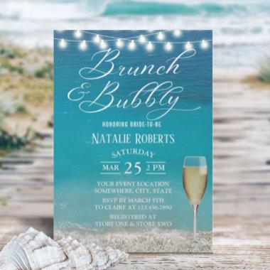 Brunch & Bubbly Summer Beach Bridal Shower Invitations