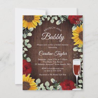 Brunch Bubbly Sunflowers Roses Wine Bridal Shower