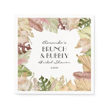 Brunch Bubbly Tropical Leaves  Napkins