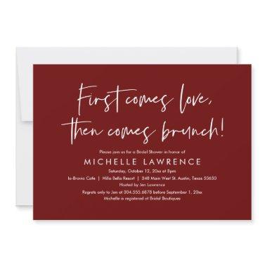 Brunch, Friends, Love, Casual Bridal Shower Invit Invitations