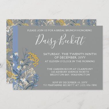 Brunch With The Bride Botanical Daisy Yellow Navy Invitations