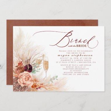 Brunch with the Bride Bridal Shower Pampas Grass Invitations