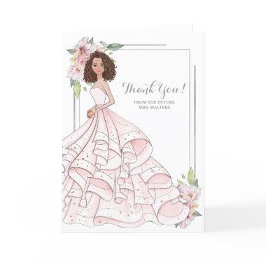 Brunette Bride Bridal Shower Future Mrs Thank You Invitations