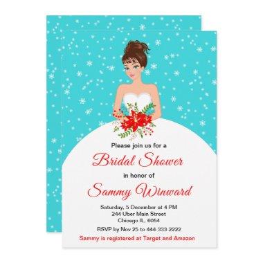 Brunette Bride Snowflake Blue