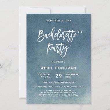Brush Typography Bachelorette Party Invitations