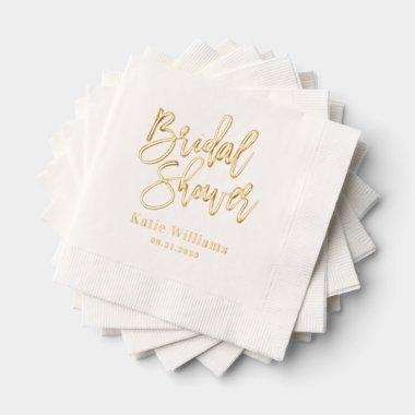 Brushed Calligraphy  Foil Napkins