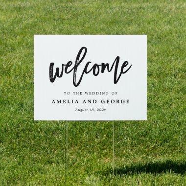 Brushed Charm EDITABLE COLOR Welcome Yard Sign
