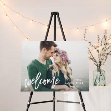 Brushed Charm Photo Wedding Welcome Sign