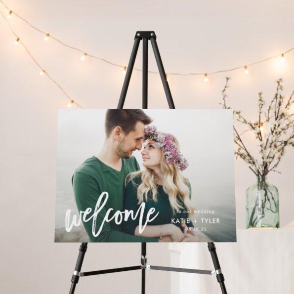 Brushed Charm Photo Wedding Welcome Sign