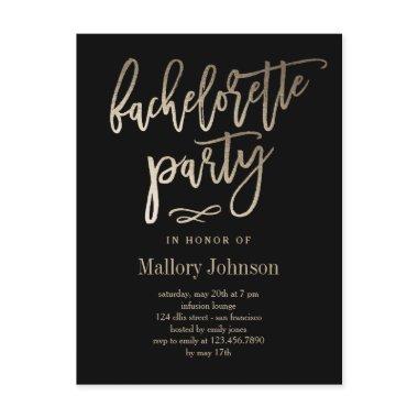 Brushed Glimmer Bachelorette Party Invitation PostInvitations