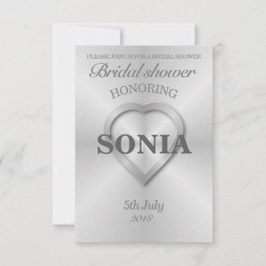 Brushed stainless steel wedding Invitations