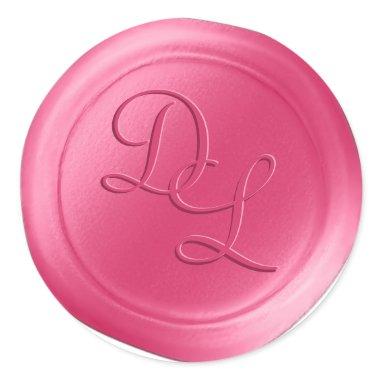 Bubblegum Pink 2 Letter Monogram Wax Seal Stickers