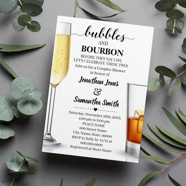 Bubbles and bourbon before I do couples shower Inv