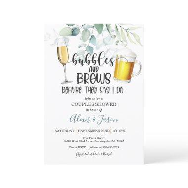 Bubbles and Brew Couples Shower Invitations