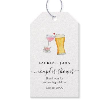 Bubbles and Brew Couples shower Thank you Favor Ta Gift Tags