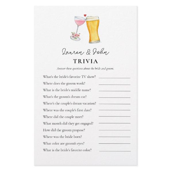 Bubbles and Brew Couple's Shower Trivia games