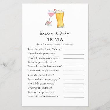 Bubbles and Brew Couple's Shower Trivia games