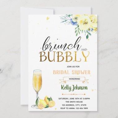 Bubbles and brew yellow flower theme Invitations