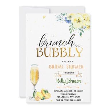 Bubbles and brew yellow flower theme Invitations