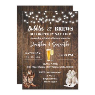 Bubbles and Brews Before I do Country Wedding