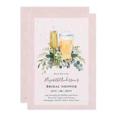 Bubbles and Brews Bridal Shower Couples Invitations