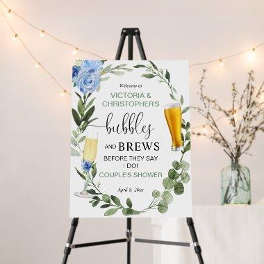 Bubbles and Brews couples baby shower welcome sign