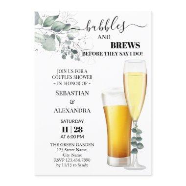 Bubbles and Brews Couples Shower Invitations