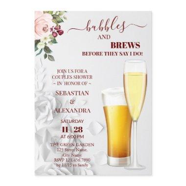 Bubbles and Brews Couples Shower Invitations