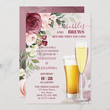 Bubbles and Brews Couples Shower Invitations