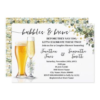 Bubbles and Brews Eucalyptus & Gold Couples Shower