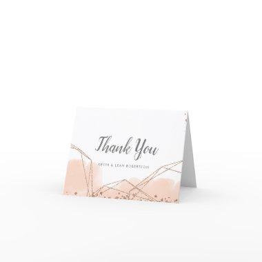 Bubbles and Brews Rose Gold Glitter Thank You Note